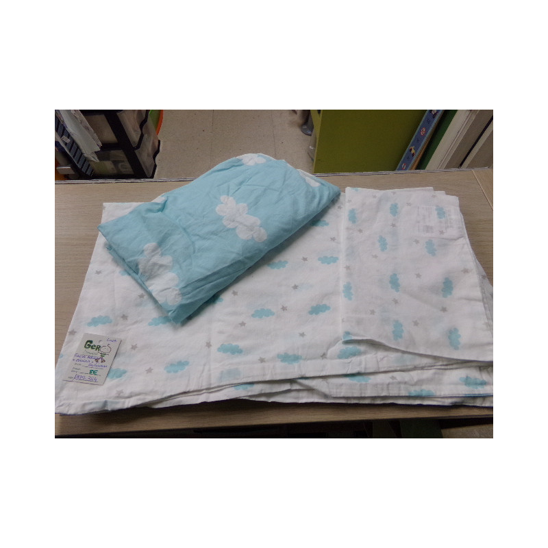 Funda nórdica con bajera y funda de almohada. Cuna. Segunda mano