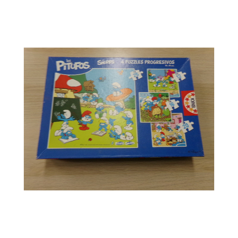 4 Puzzles progresivos. Los pitufos. Segund mano
