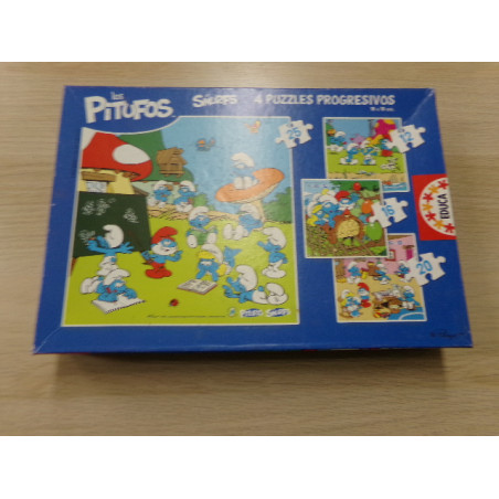 4 Puzzles progresivos. Los pitufos. Segund mano