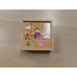 Juego memoria, animales, de madera. Segunda mano