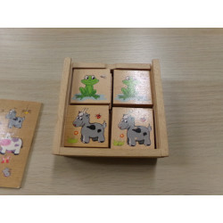 Juego memoria, animales, de madera. Segunda mano