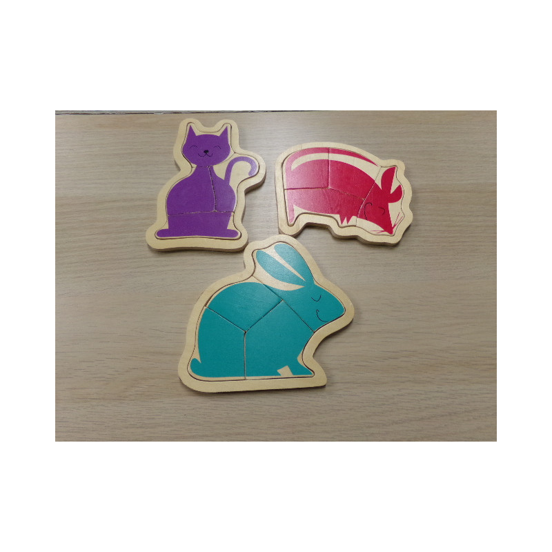 3 Puzzles de madera. Segunda mano