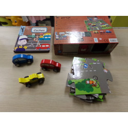 Mi garaje libro puzzle con 3 coches. Segunda mano