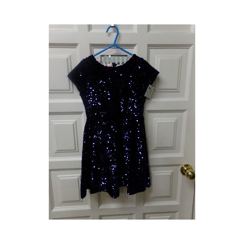 Vestido azul de lentejuelas talla 6 años. Segunda mano