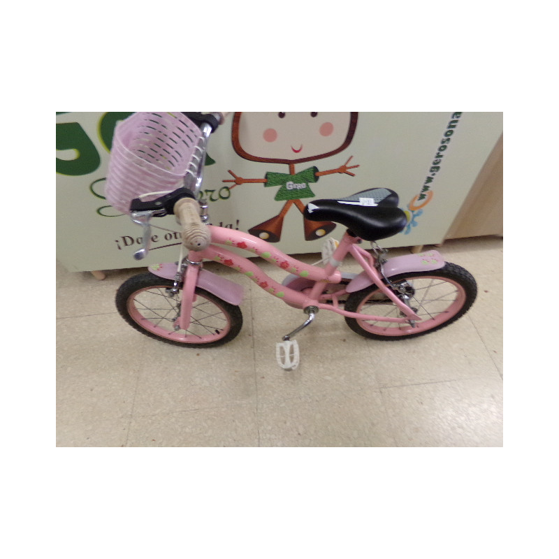 Bicicleta rosa 16" con cesta