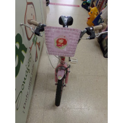 Bicicleta rosa 16" con cesta