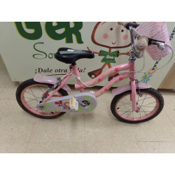 Bicicleta rosa 16" con cesta