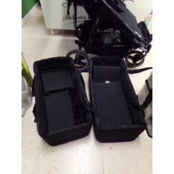 Carro gemelar paralelo Easytwin Baby Monster, 2 capazos y plástico de  lluvia. Segunda mano.