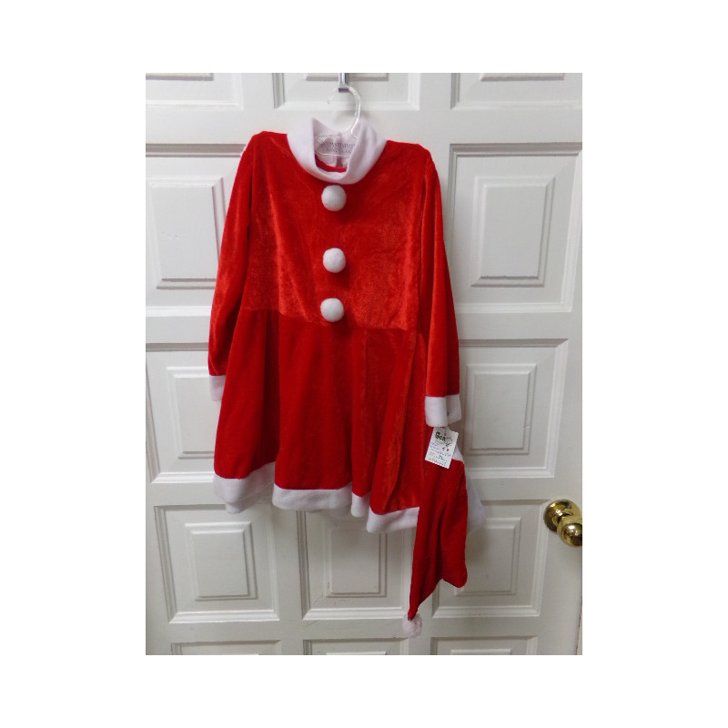 Vestido Mama Noel con gorro 3-4 años. Segunda mano.