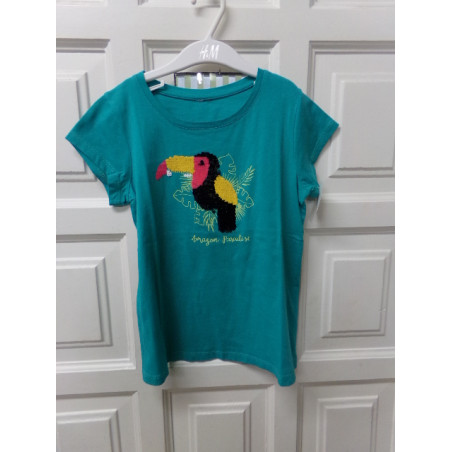 Camiseta 8-9 años tucan verde. Segunda mano.