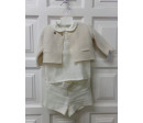 Conjunto Bautizo, pantalón, blusa y chaqueta 3 meses. Segunda mano.