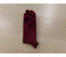 Calcetines nº 22-24 granate con pompones. Sin uso.