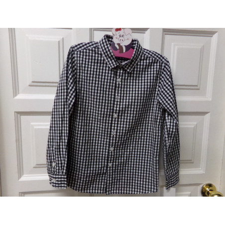 Camisa cuadros negra Mango 9 años. Segunda mano.