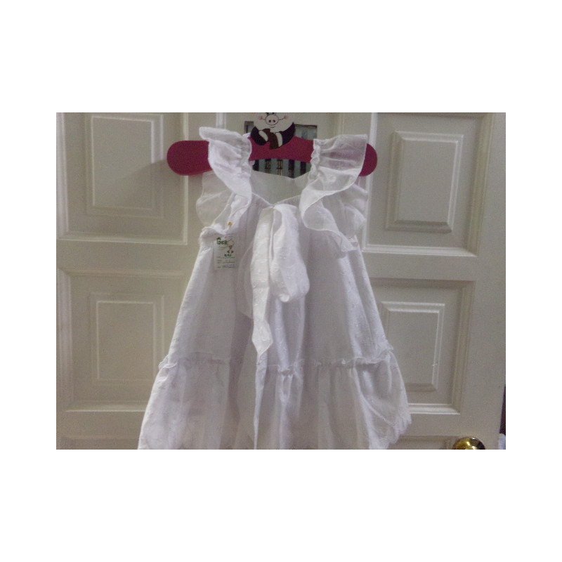 Vestido verano blanco con lazo 3 años. Segunda mano.