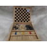 Caja de juegos madera, ajedrez, damas, mikado... Segunda mano.