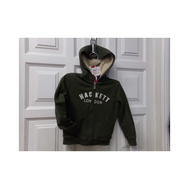 Sudadera verde forrada Hacket London 3-4 años. Segunda mano.