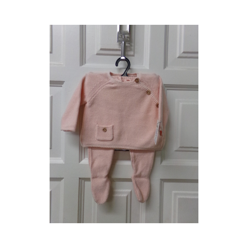 Conjunto 0-1 meses punto Zara. Segunda mano.