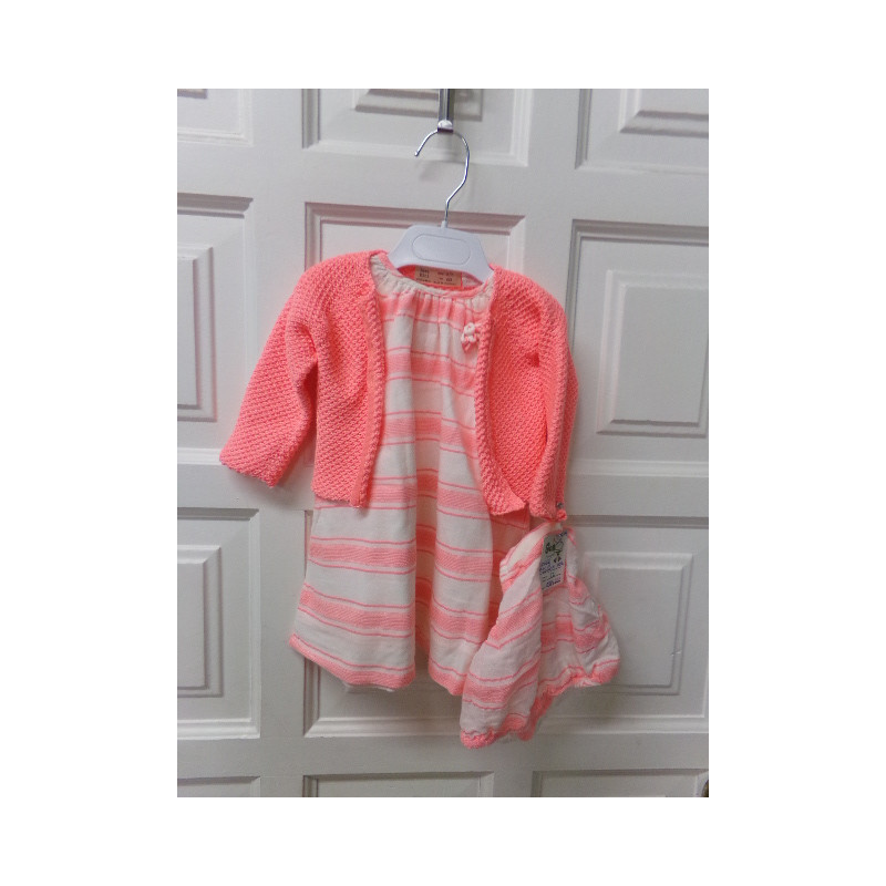 Vestido ranita y chaqueta Zara 9-12 meses. Segunda mano.
