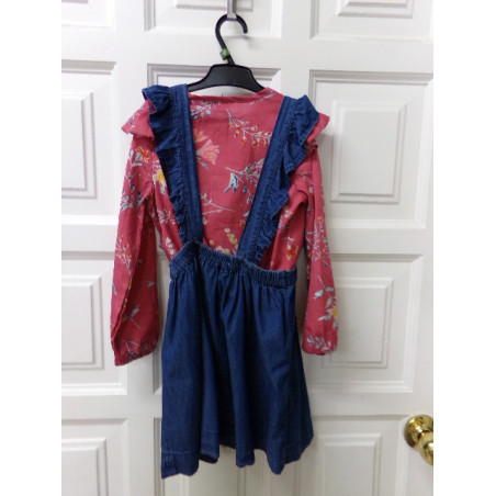 Pichi vaquero con blusa 4 años. Segunda mano.