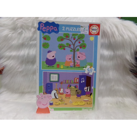 2 puzzles Peppa Pig 48 piezas. Segunda mano.