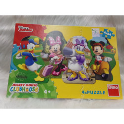 4 Puzzles Club Mickey 4*54 piezas. Segunda mano.