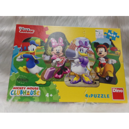4 Puzzles Club Mickey 4*54 piezas. Segunda mano.