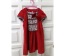 Vestido pana rojo 5-6 años. Segunda mano.