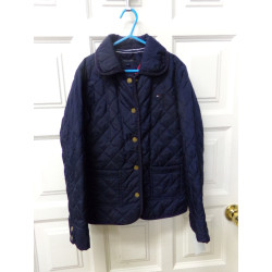 Chaquetón Tommy Hilfiger azul marino 10 años. Segunda mano.