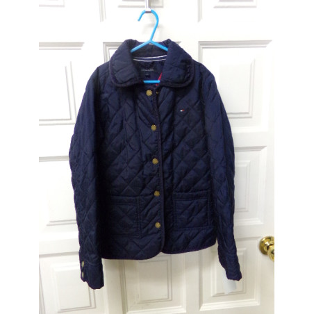 Chaquetón Tommy Hilfiger azul marino 10 años. Segunda mano.