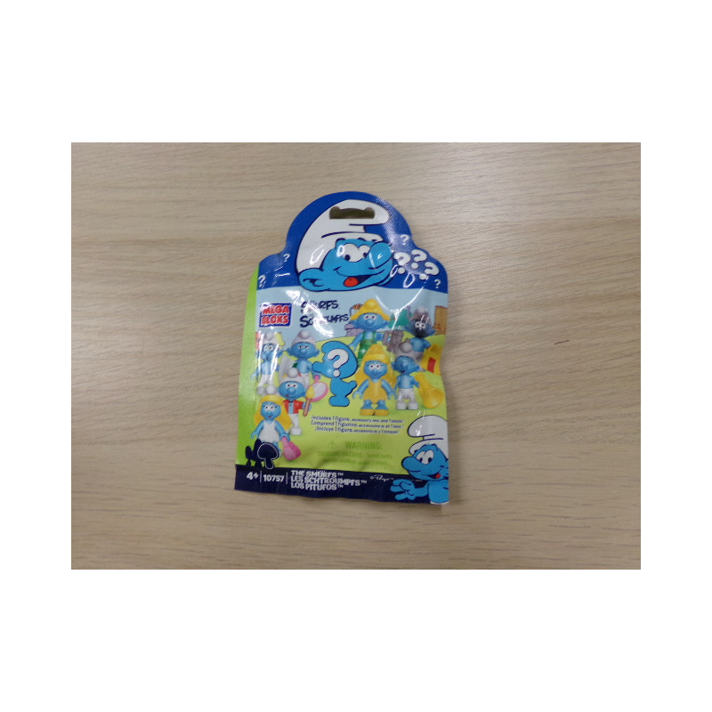 Sobre pitufos. Sin uso.