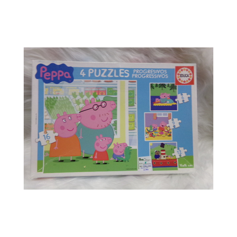 4 Puzzles progresivos Peppa Pig. Segunda mano.