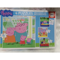 4 puzzles progresivos Peppa Pig. Segunda mano.