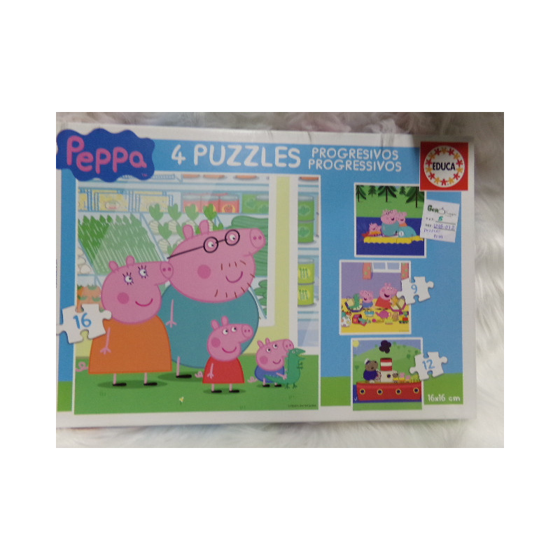 4 puzzles progresivos Peppa Pig. Segunda mano.