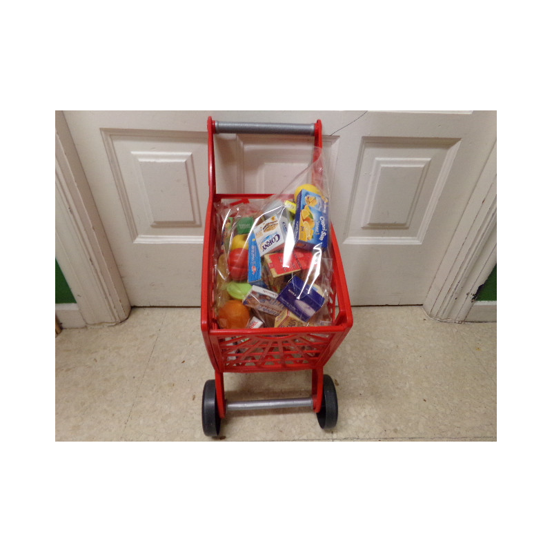 Carrito compra con alimentos. Segunda mano.