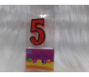 Vela de cumpleaños nº 5. Sin uso.