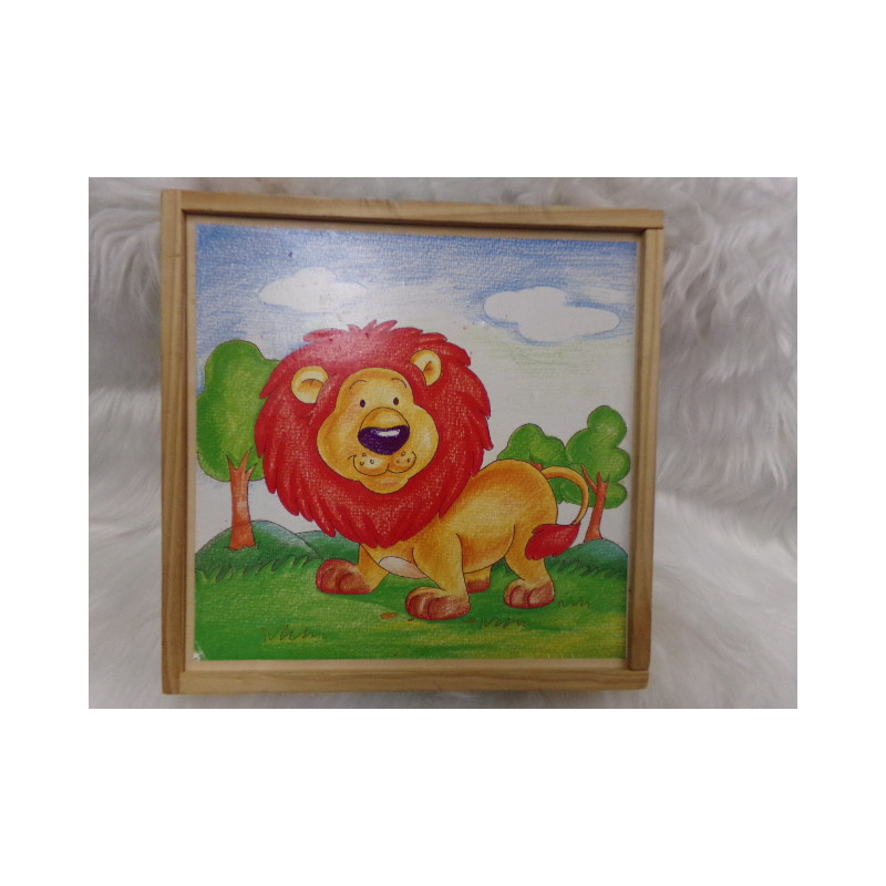 Puzzle cubos de madera. Segunda mano.