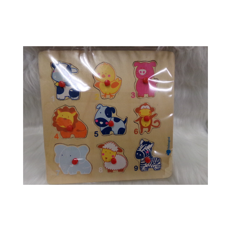 Puzzle animales de madera. Segunda mano.