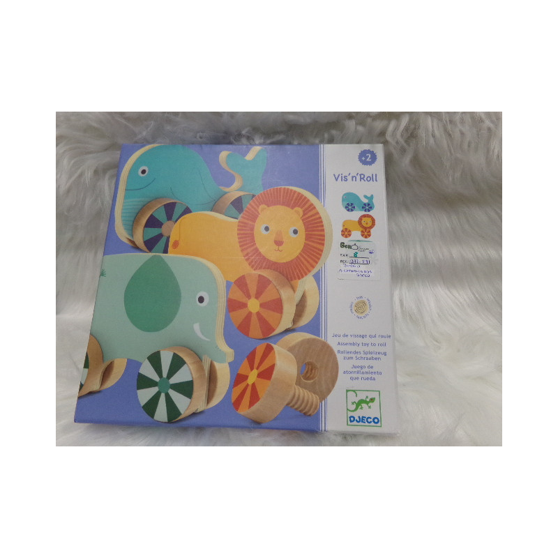 Juego de atornillamiento Djeco, madera. Sin uso.