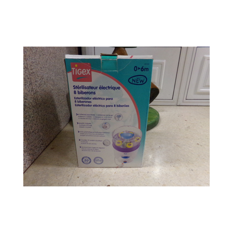 Esterilizador eléctrico 8 biberones Tigex. Segunda mano.