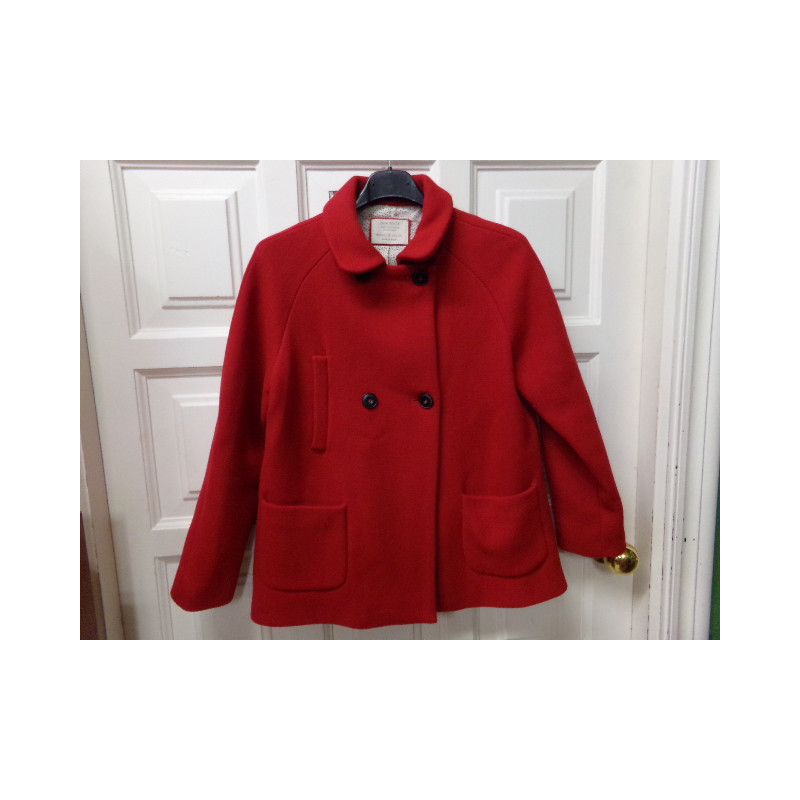Chaquetón paño rojo Zara 11-12 años. Segunda mano.