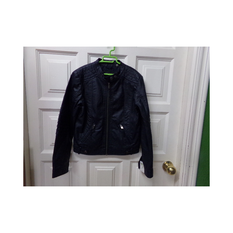 Cazadora polipiel azul marino 12 años. Segunda mano.