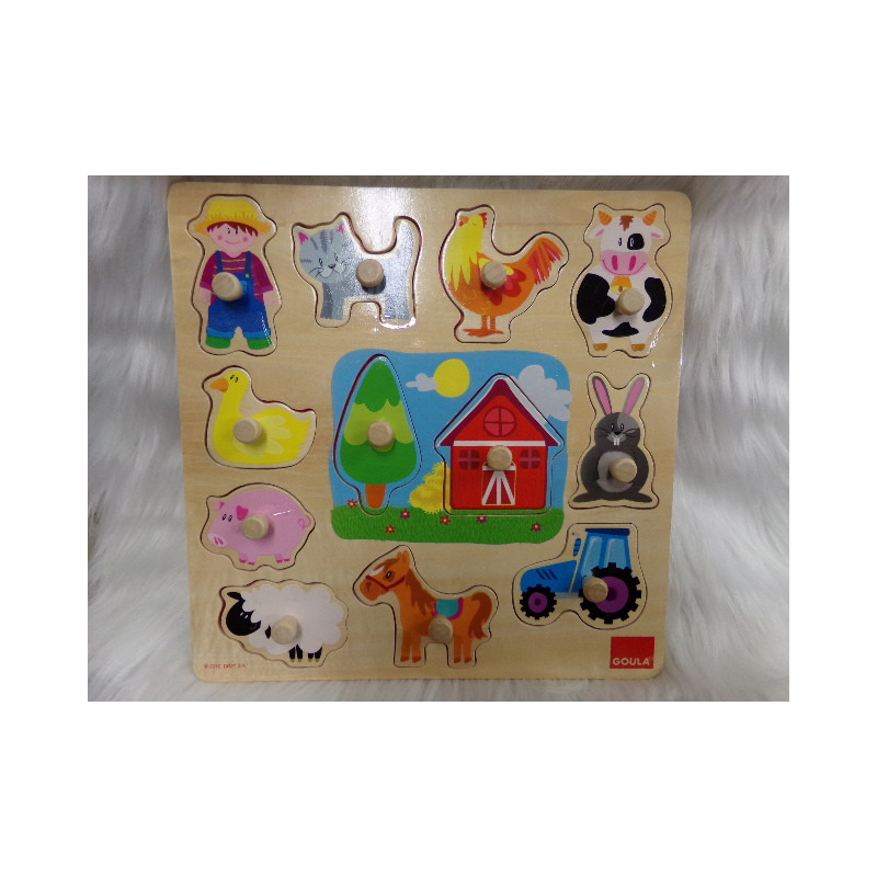 Puzzle de madera, granja, Goula. Segunda mano.