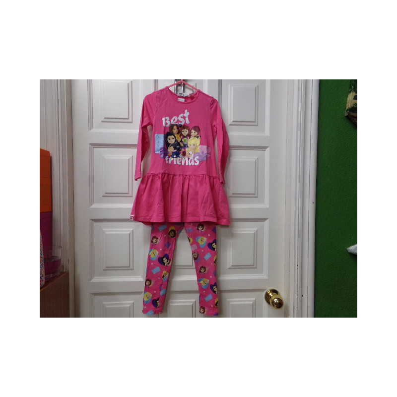 Conjunto 3 años vestido con leggins. Segunda mano.