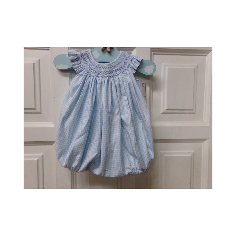 Pelele cuadros azul 3 meses. Segunda mano.