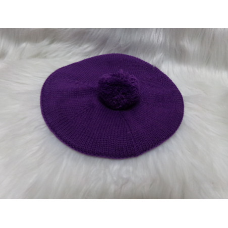 Gorro punto violeta. Segunda mano.