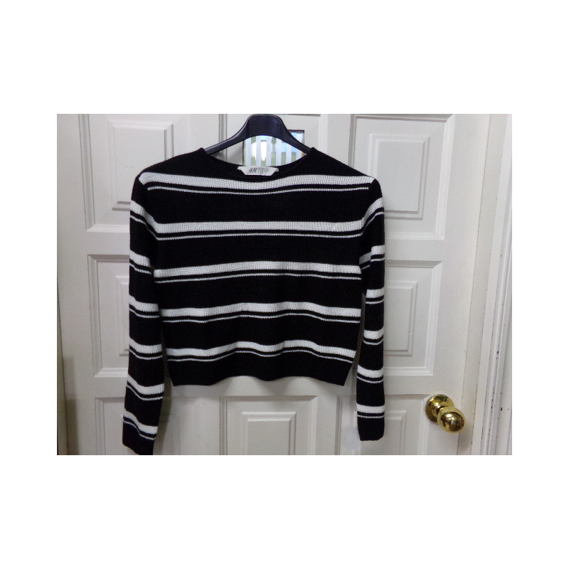 Jersey negro rayas 10-12 años- Segunda mano.