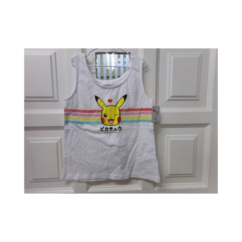 Camiseta tirantes Pokémon 5-6 años. Segunda mano.