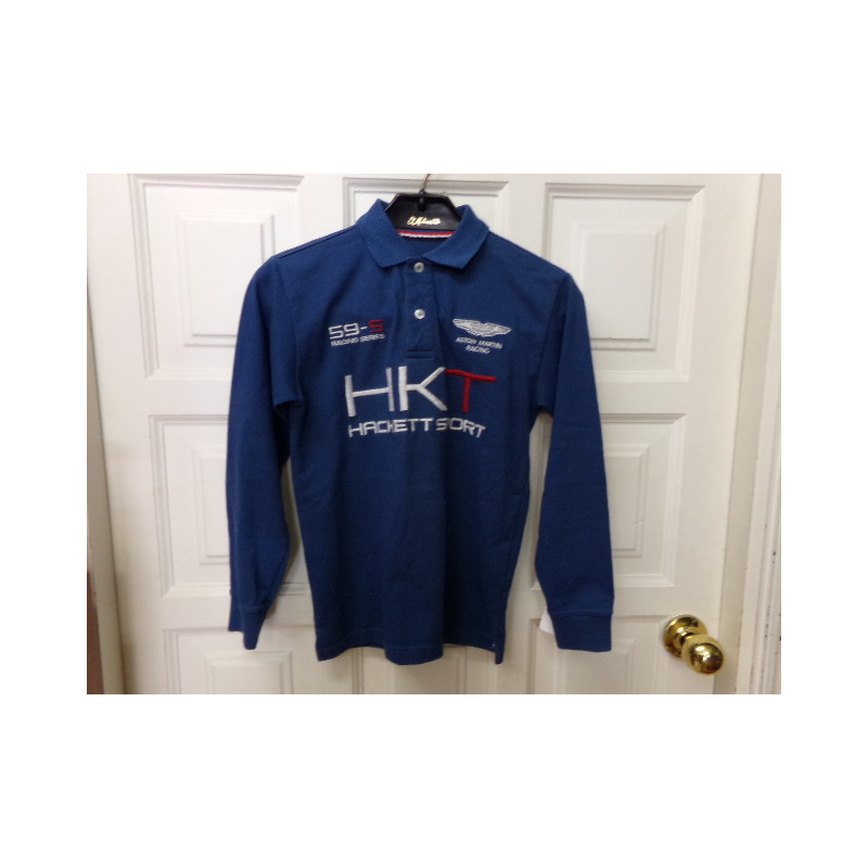 Polo azul Aston Martin 8 años. Segunda mano.