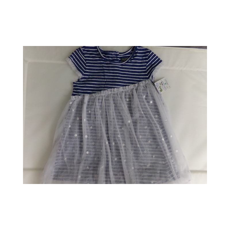 Vestido 24 meses azul con tull. Segunda mano.