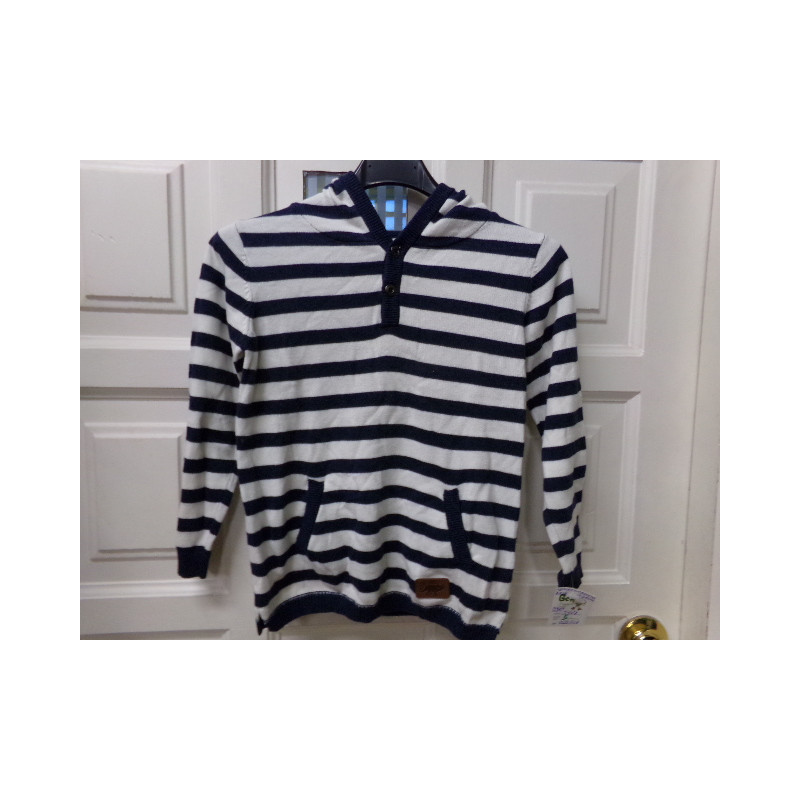 Jersey Sfera de rayas con capucha 6-7 años. Segunda mano.